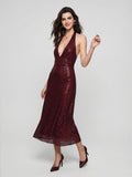 Diamante Halter Midi Dress