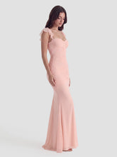 Mesh Ruched Silhouette Maxi Dress
