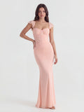 Mesh Ruched Silhouette Maxi Dress