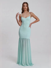 Bandage Knit Maxi Dress with Chiffon Skirt