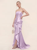 Cascading Asymmetric Ruffles Mermaid Gown