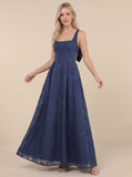 Jacquard Tie-Back Maxi Dress with Pockets