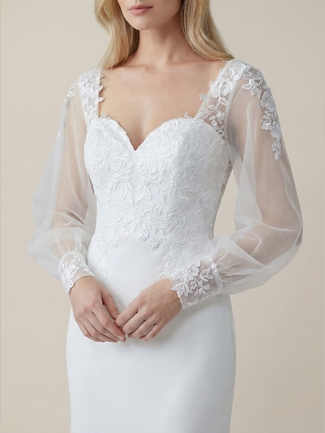 White Embroidered Bishop Sleeve Maxi Dress