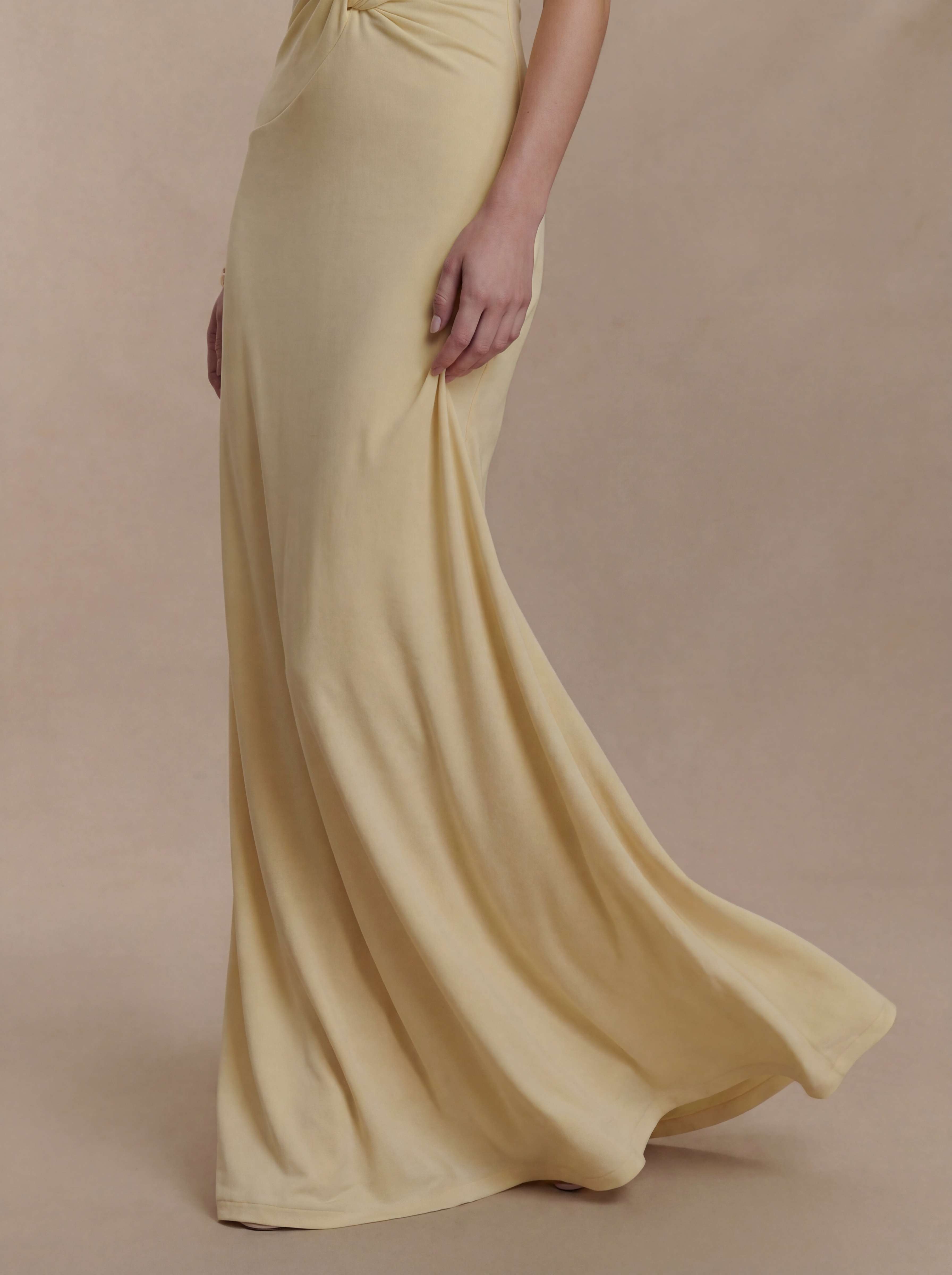 Deep V halter neck maxi dress