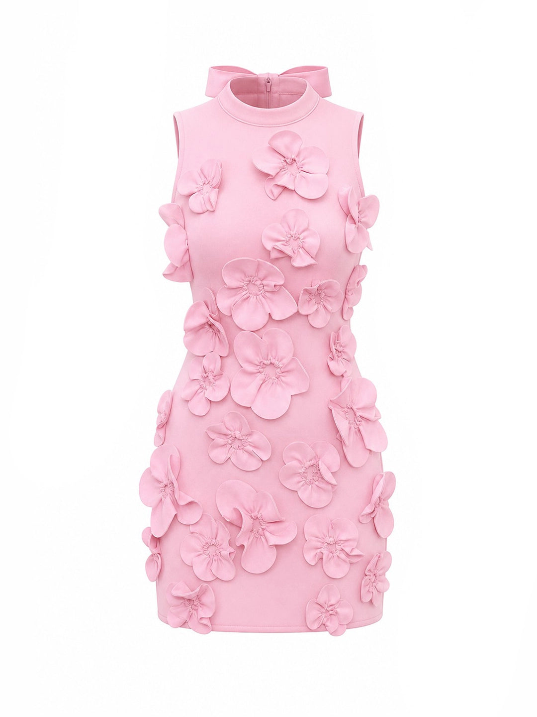 3D Floral Applique Bodycon Mini Dress
