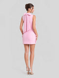 3D Floral Applique Bodycon Mini Dress