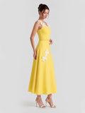 3D Floral Cami Top & Midi Skirt Set