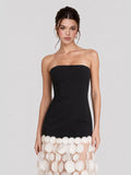 3D Polka Dot Embellished Hem Maxi Dress