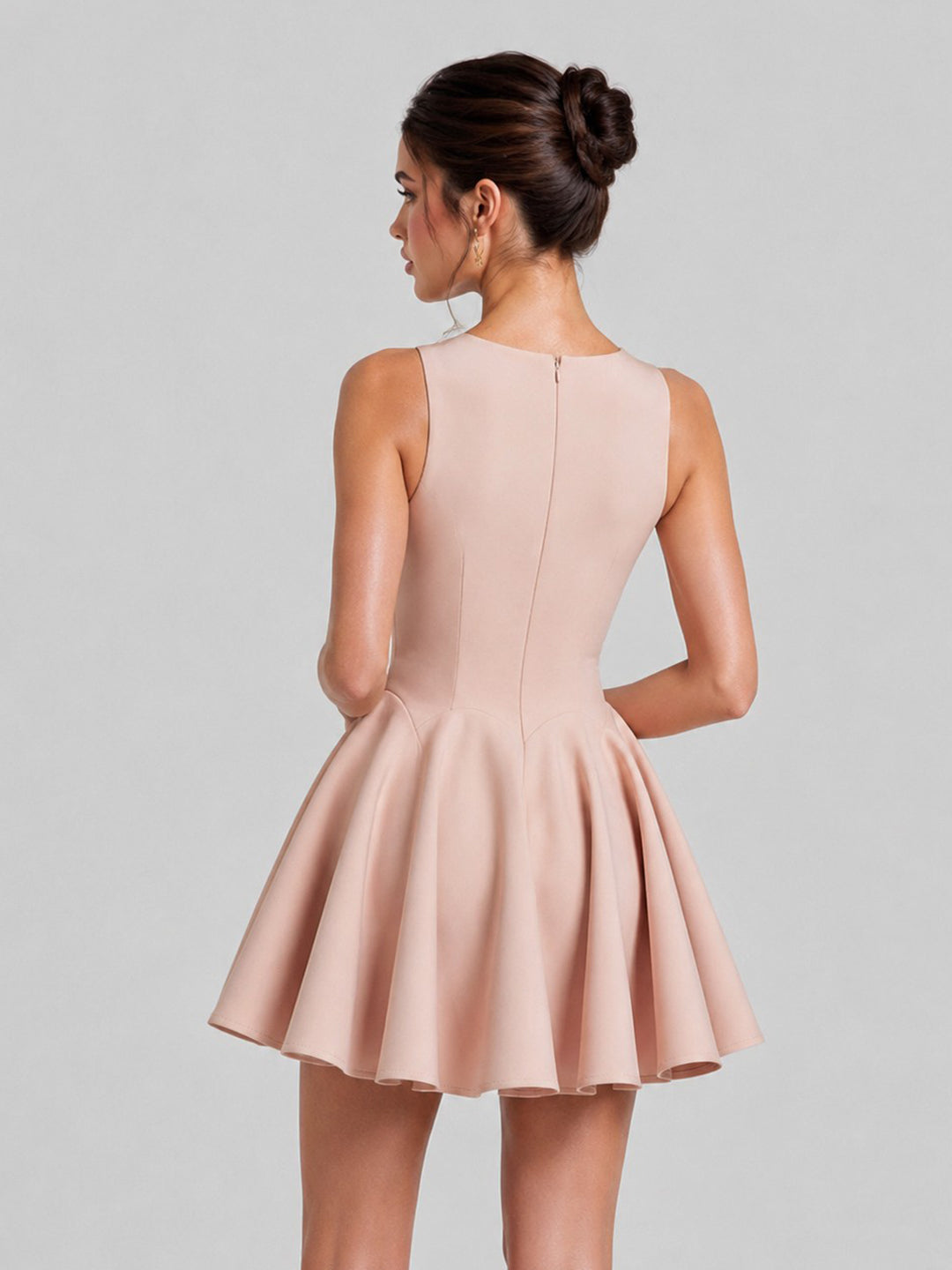 Lace Trim Corset Fit-and-Flare Mini Dress