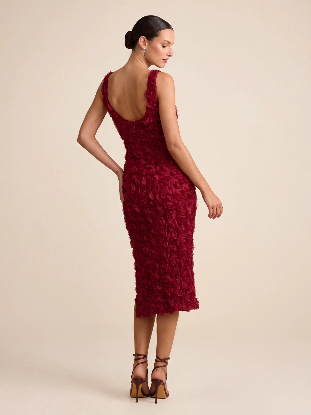 Valentine's Day Exclusive - Rosette Sleeveless Midi Dress