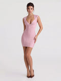Glossy Sculpting Bandage Mini Dress