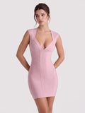 Glossy Sculpting Bandage Mini Dress