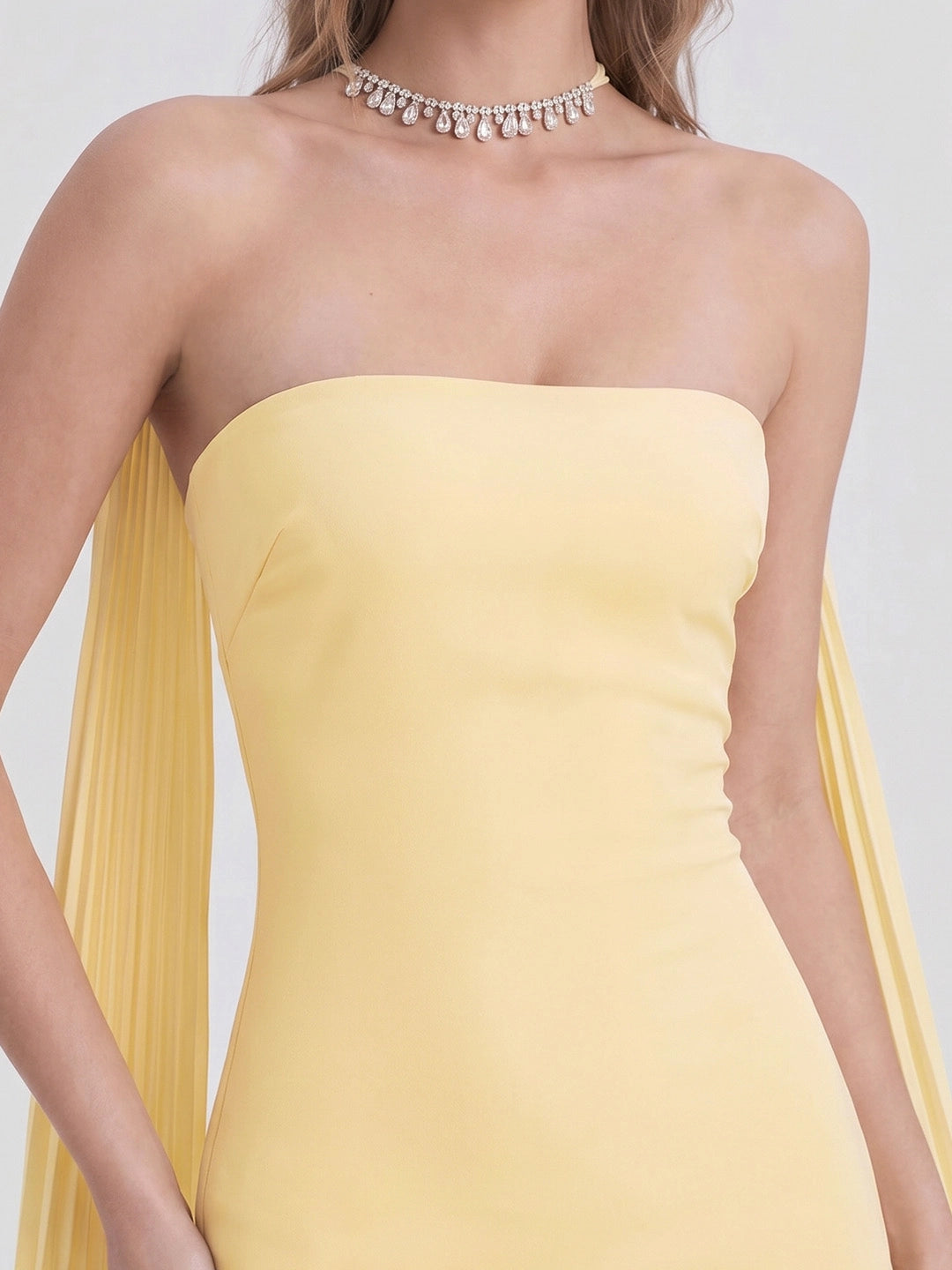 Bandeau Maxi Dress With Embellished Scarf