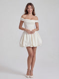 Barbiecore Off Shoulder Corset Mini Dress
