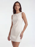 Boatneck Bow Back A-line Mini Dress