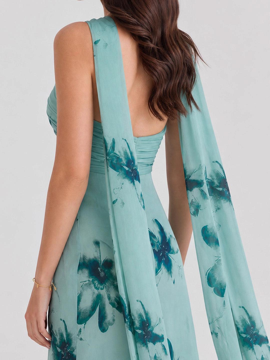 Brushstroke Floral Print Maxi Dress