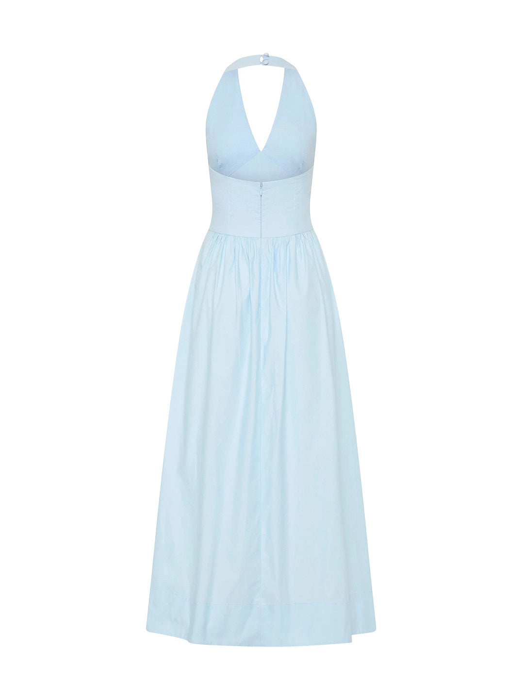 Broderie Anglaise Cotton Halter Maxi Dress