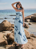 Brushstroke Floral Print Maxi Dress
