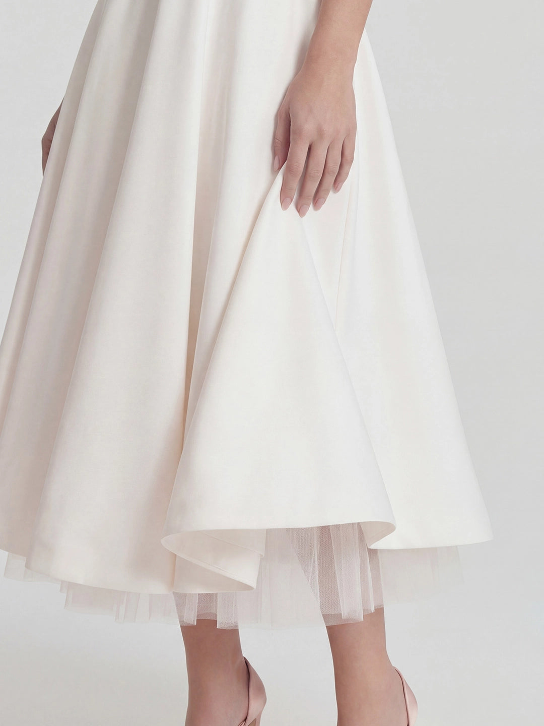 Bustier Stretch Satin Midi Dress