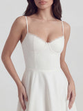 Bustier Stretch Satin Midi Dress