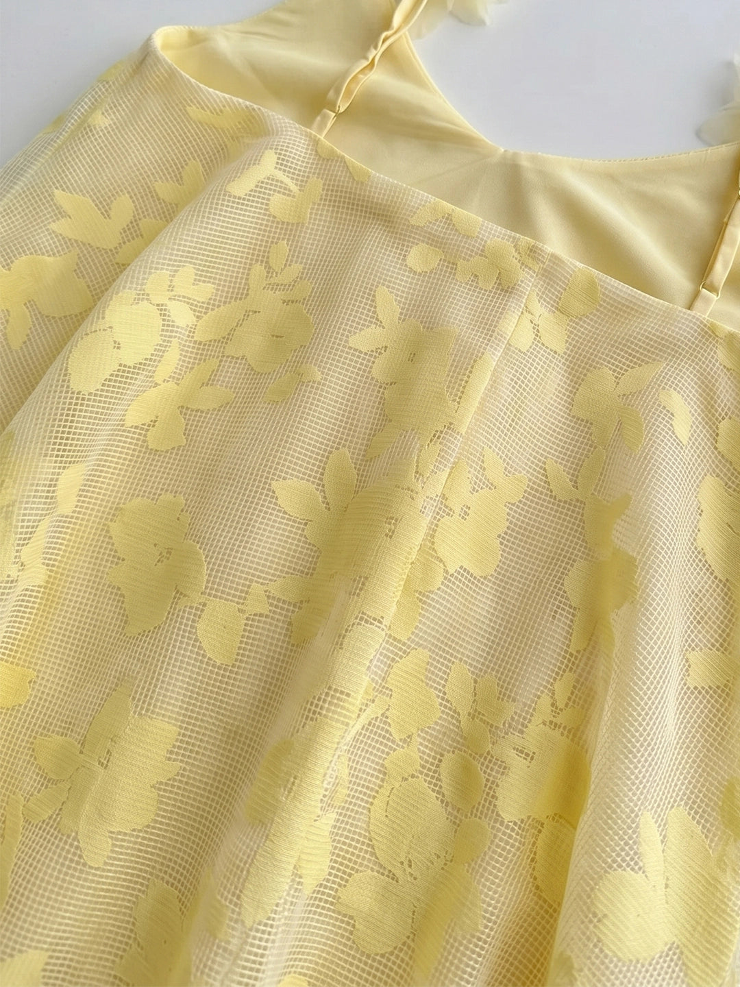 Floral Organza Ruffle Maxi Dress
