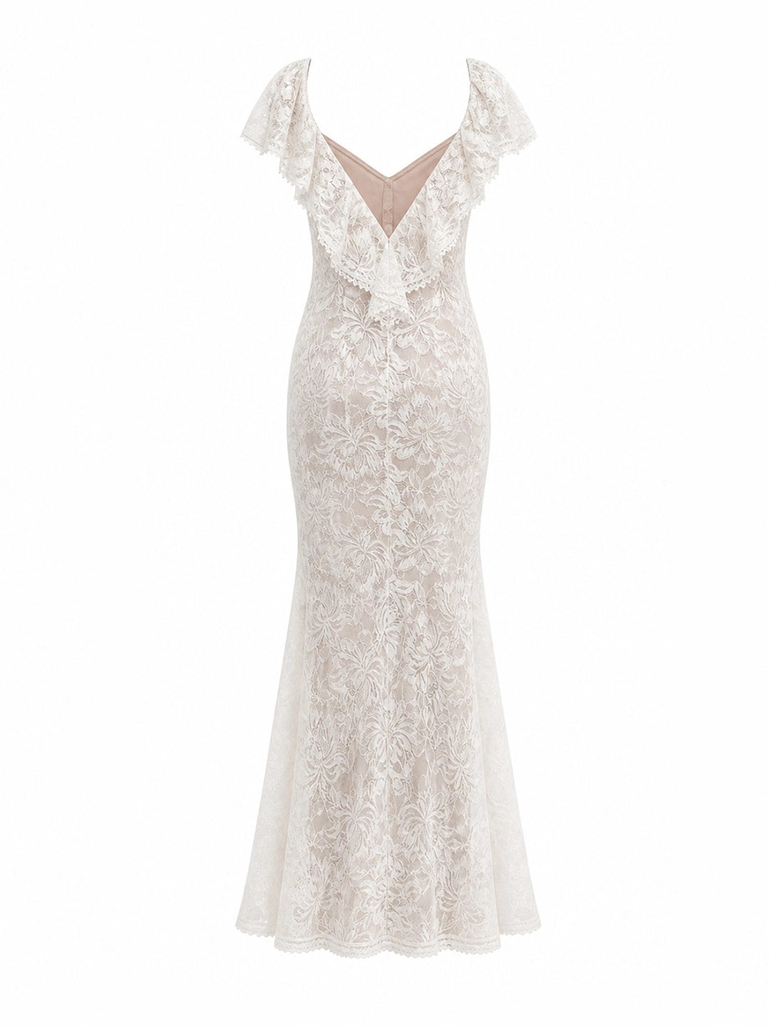 Cap Sleeves Lace Midi Dress with Satin Bow