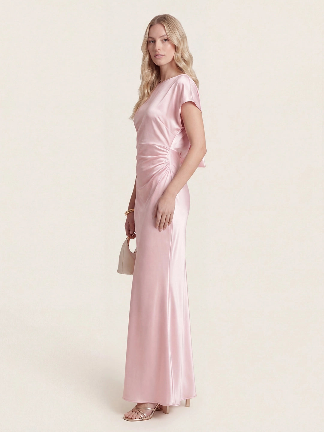 Captivating Presence Satin Cowl Back Maxi Dress