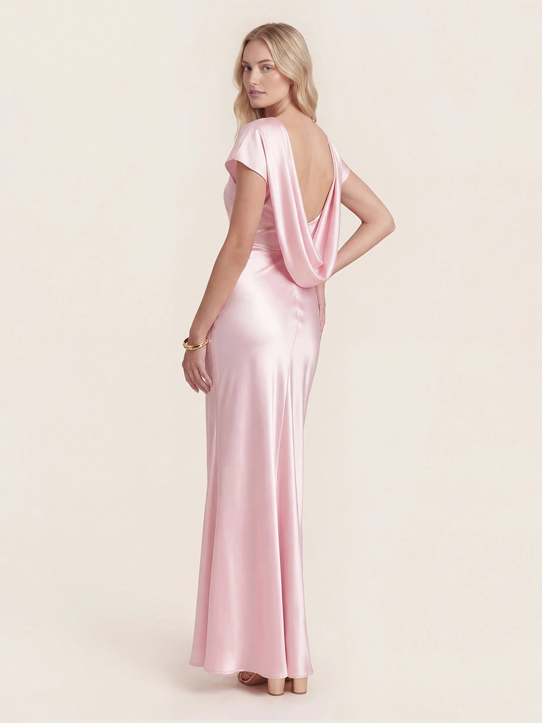 Captivating Presence Satin Cowl Back Maxi Dress