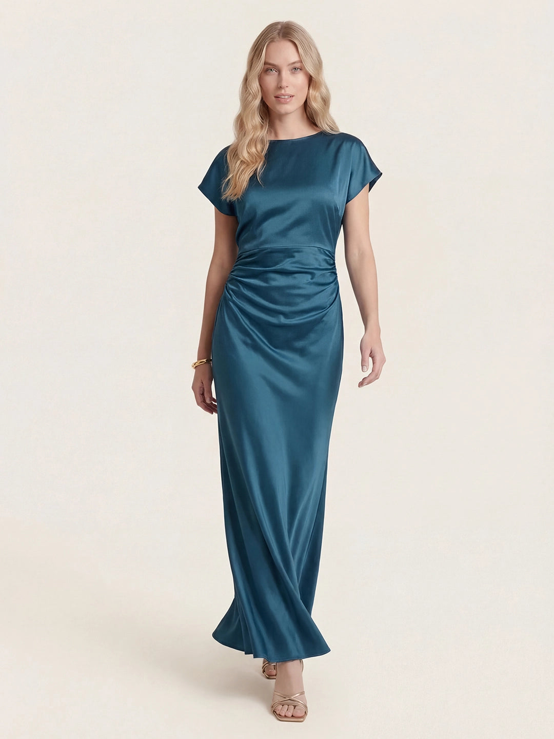 Captivating Presence Satin Cowl Back Maxi Dress