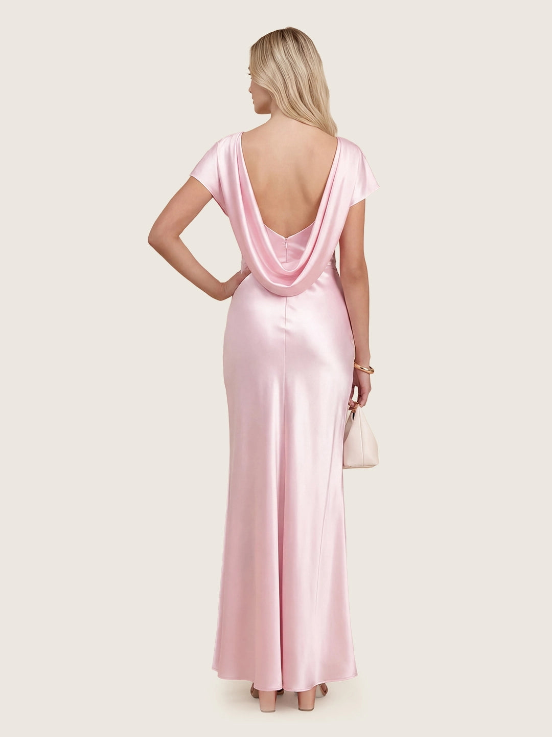 Captivating Presence Satin Cowl Back Maxi Dress