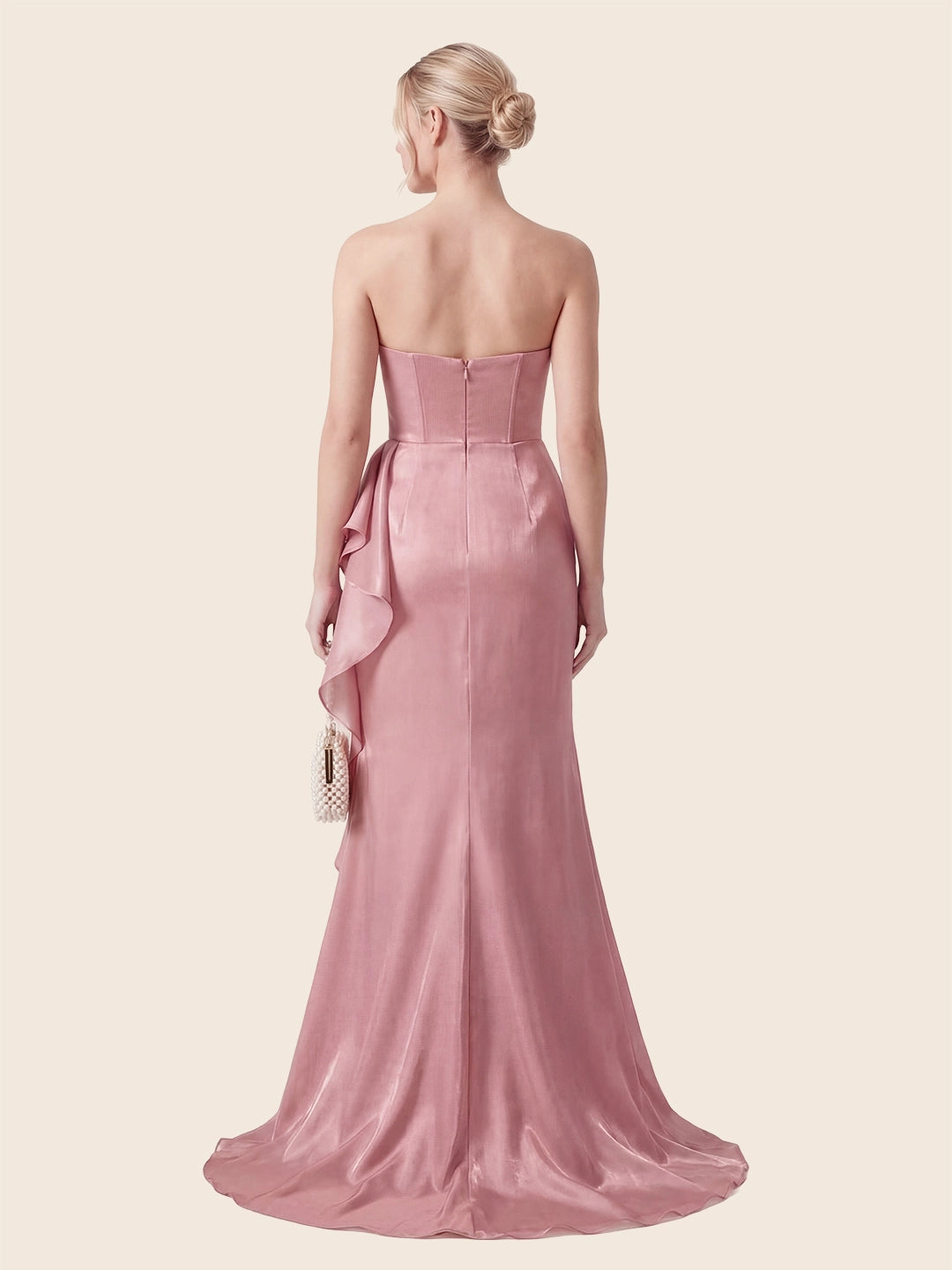 Cascading Asymmetric Ruffles Mermaid Gown