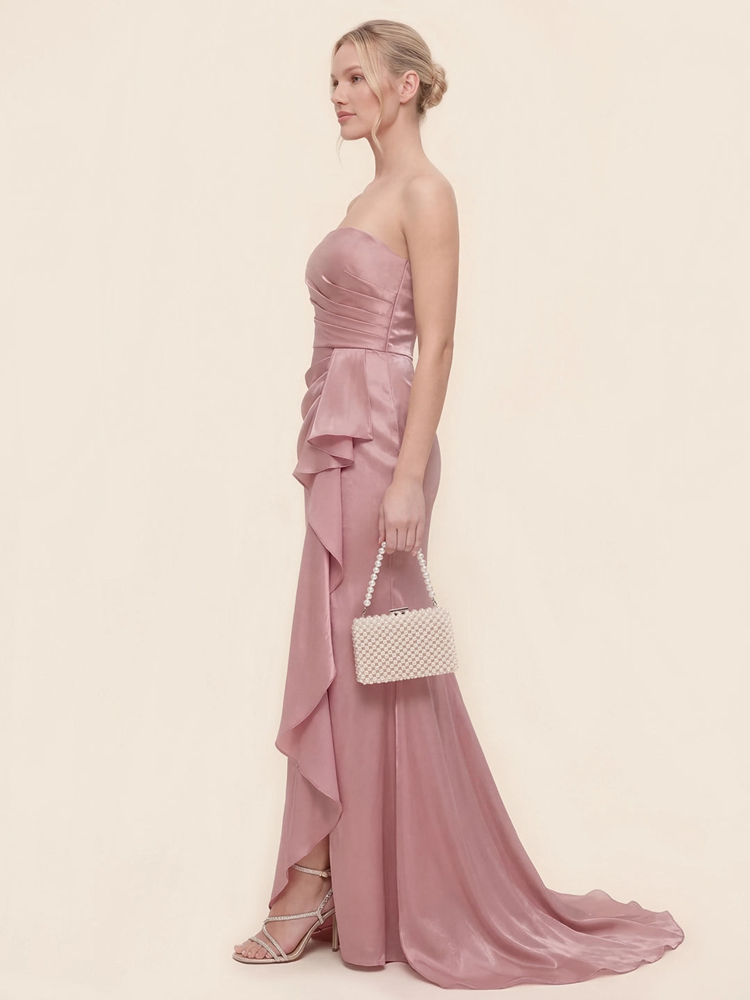 Cascading Asymmetric Ruffles Mermaid Gown