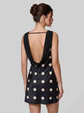 Chic Backless Stain Mini Dress