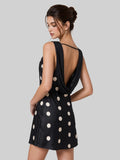 Chic Backless Stain Mini Dress