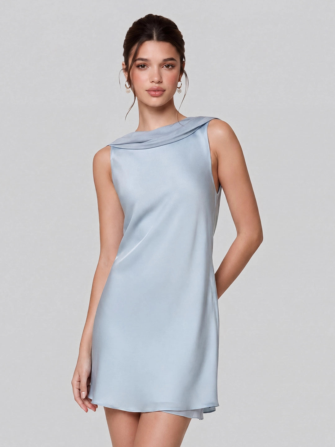Chic Backless Stain Mini Dress
