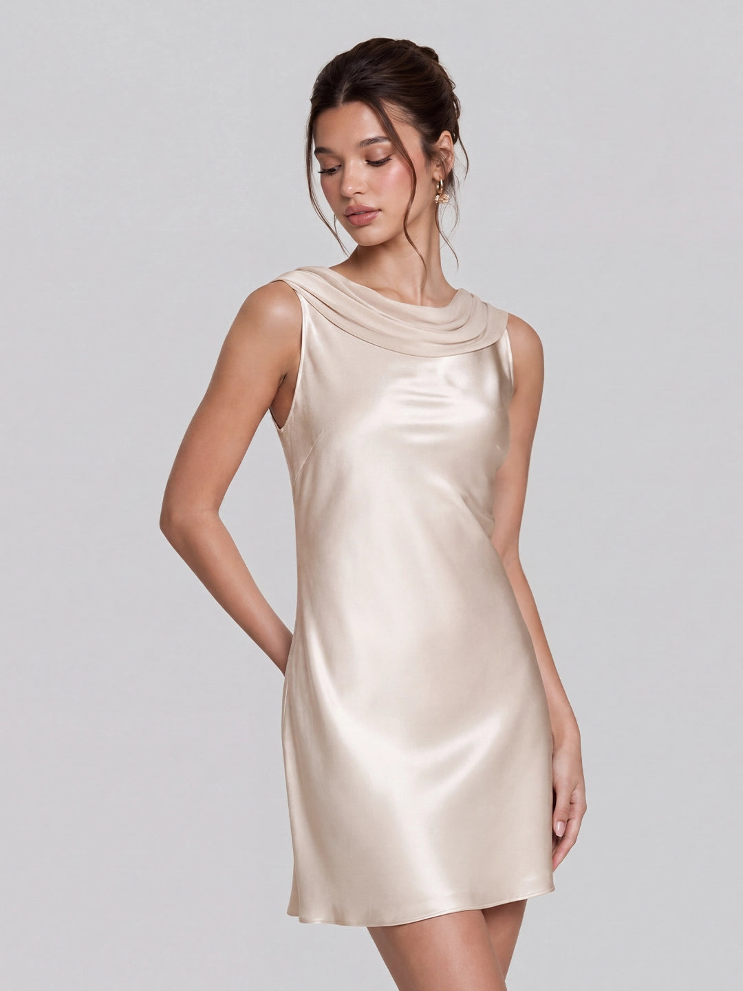 Chic Backless Stain Mini Dress