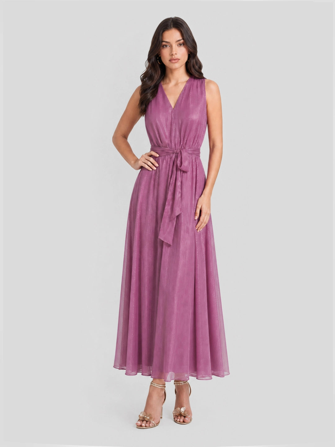 Chic Deep V-Neck Sleeveless Maxi Dress