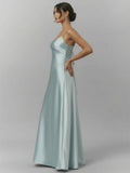 Premium Tailoring Corset-Back Satin Slip Maxi Dress