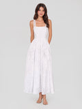 Cotton Eyelet Cross Back Maxi Sundress