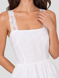 Cotton Eyelet Cross Back Maxi Sundress