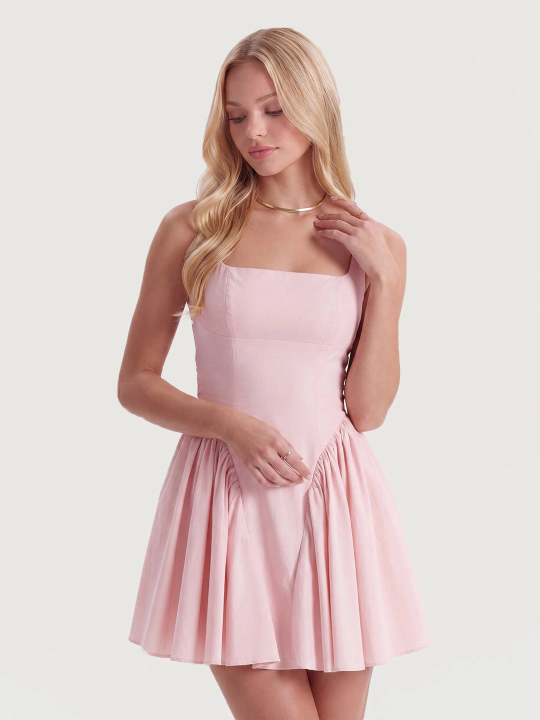 Crisp-Cotton Mini with Oversized Cascading Bow