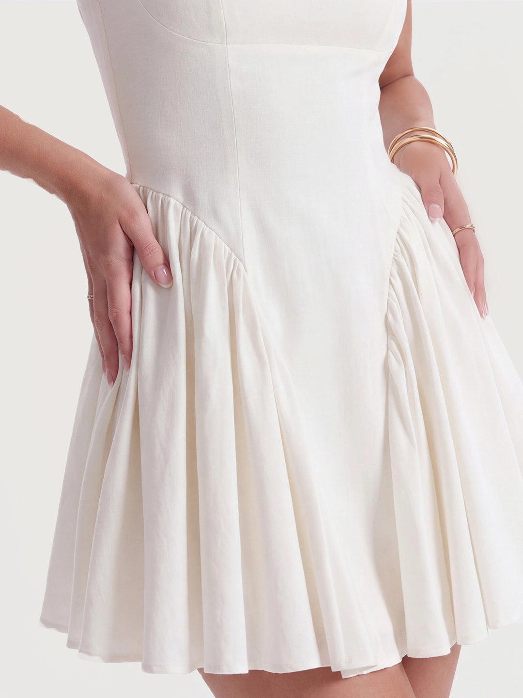 Crisp-Cotton Mini with Oversized Cascading Bow