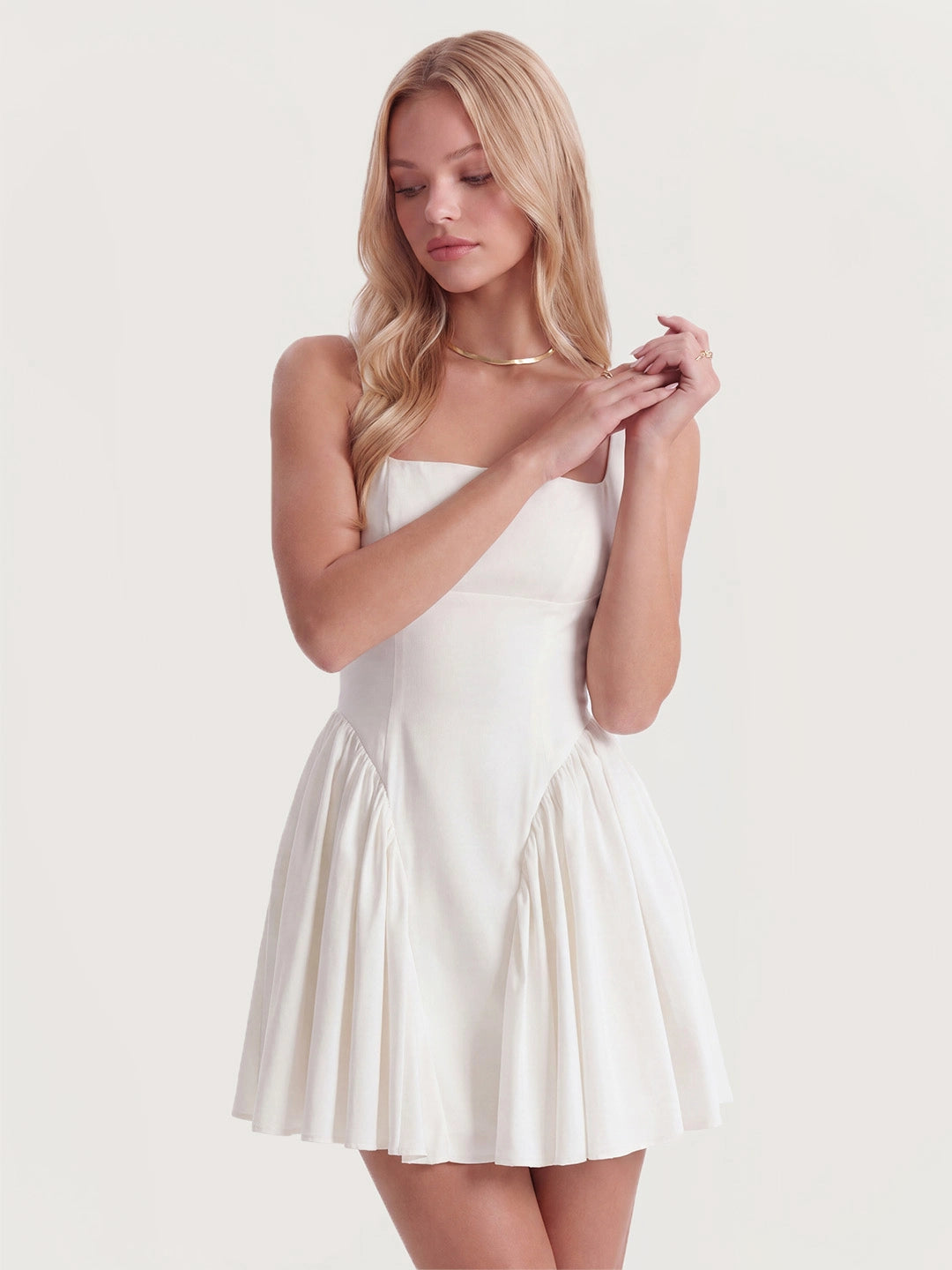 Crisp-Cotton Mini with Oversized Cascading Bow