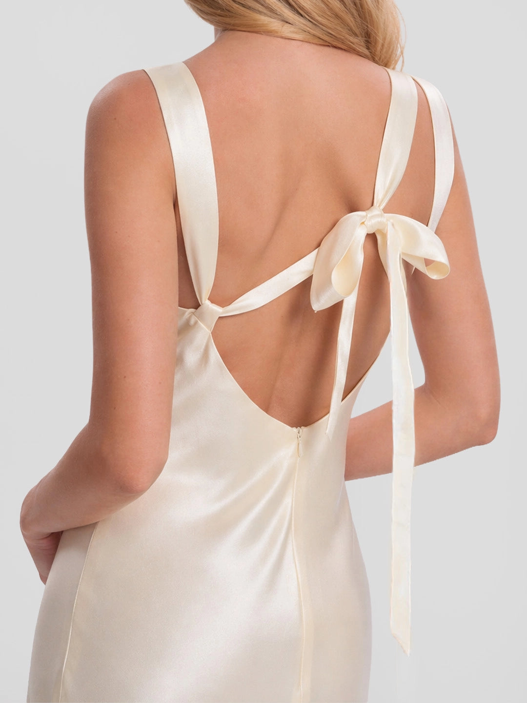 Criss-Cross Open-Back Satin Midi Dress