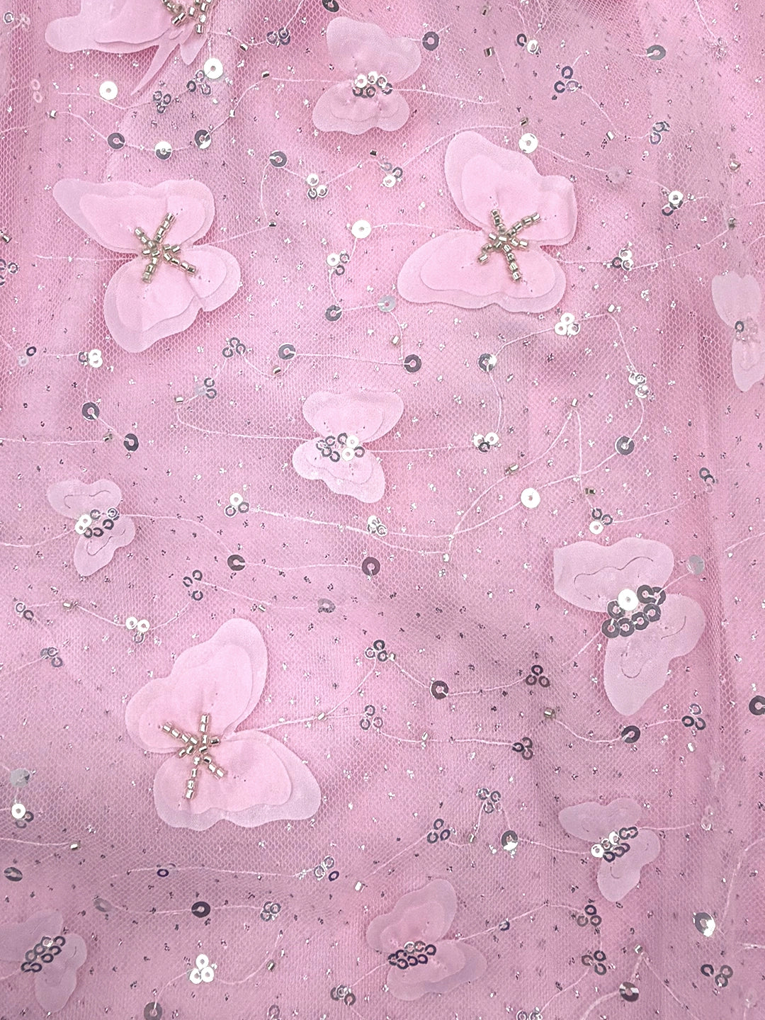 Crystal Strap 3D Floral Tulle Mini Dress