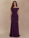 Romantic Embroidery Off Shoulder Knit Gown