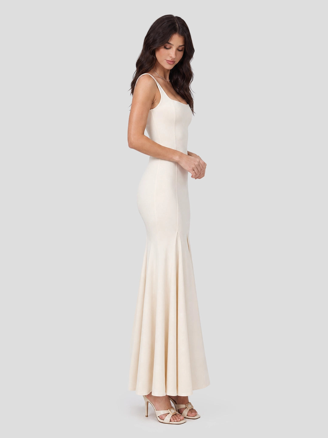 Double-Layered Soft-Touch Maxi Dress