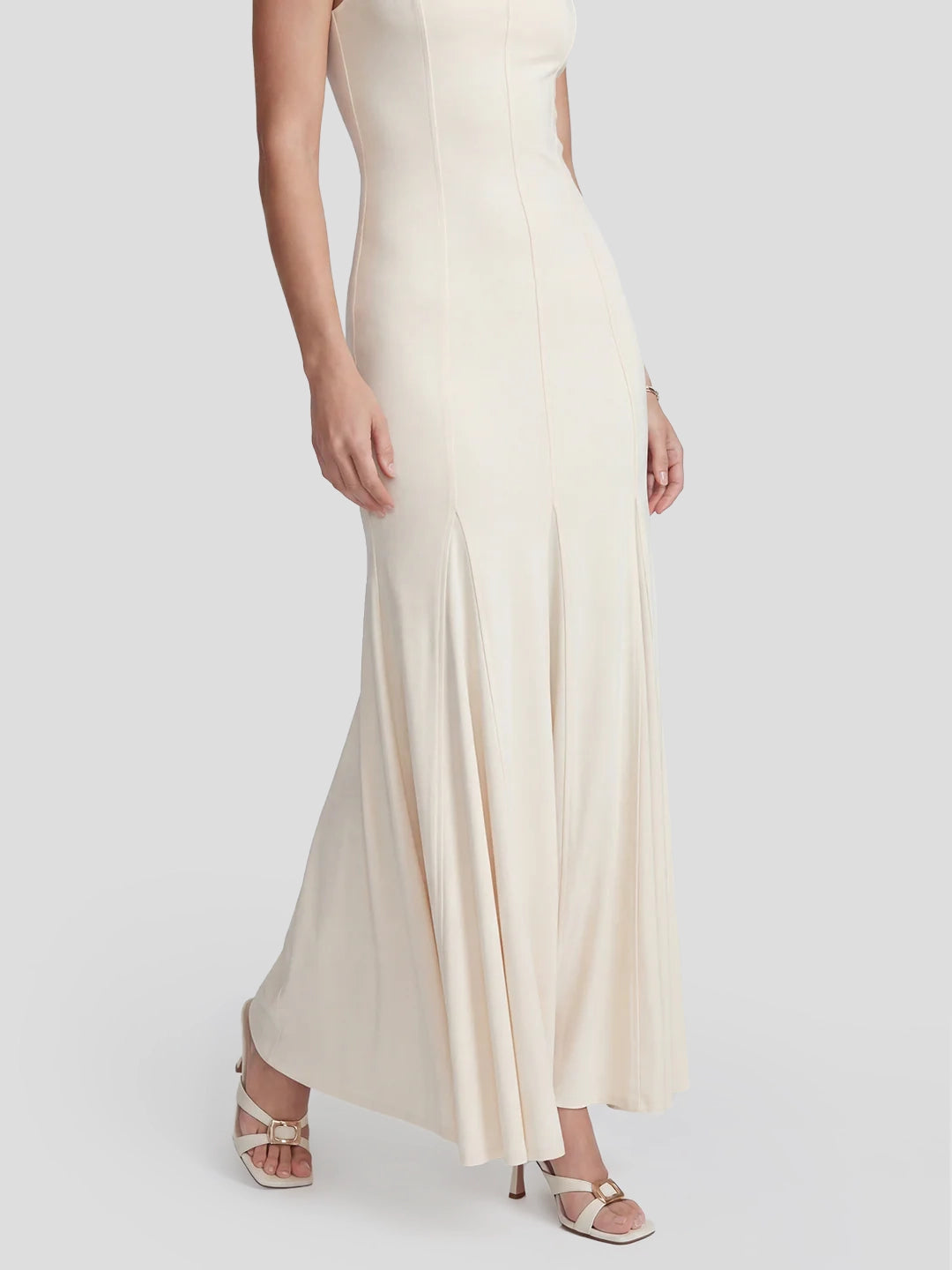 Double-Layered Soft-Touch Maxi Dress