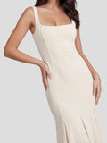 Double-Layered Soft-Touch Maxi Dress