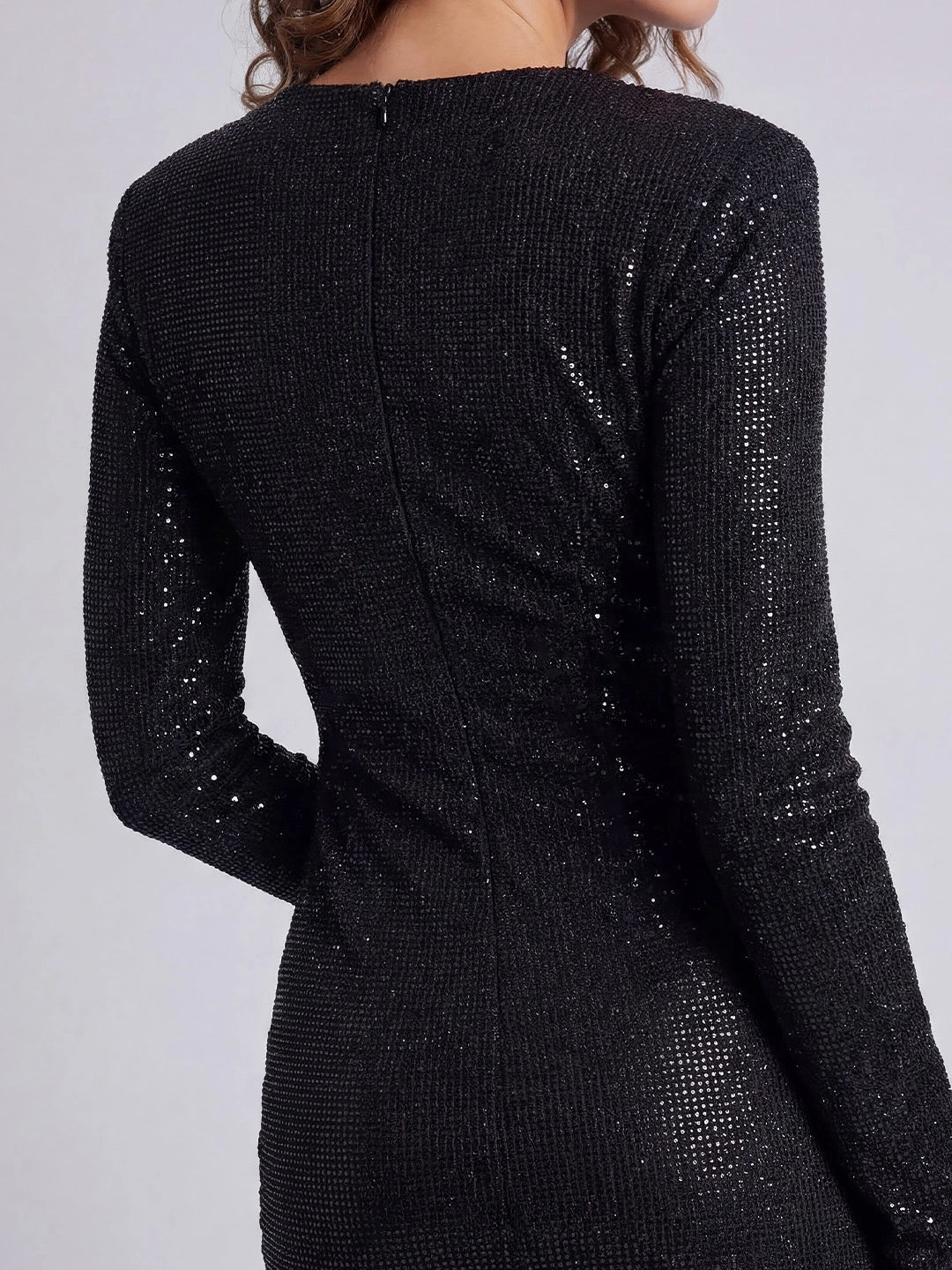 Embellished Asymmetric Bodycon Mini Dress